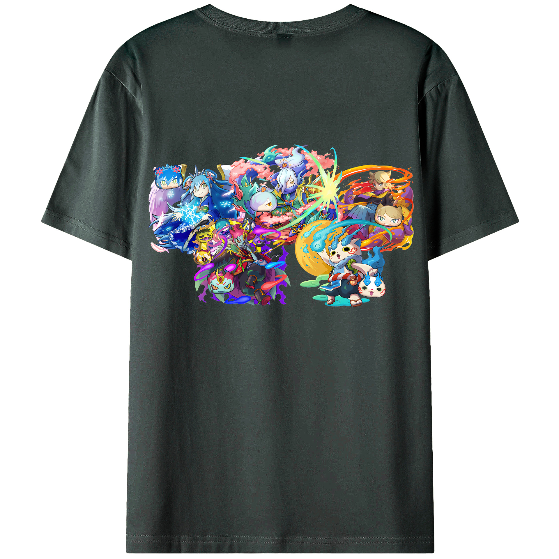 （画像用） 妖怪ウォッチ Yo-kai Watch 綿100％ メンズ半袖Tシャツ（バックプリント） 通気性